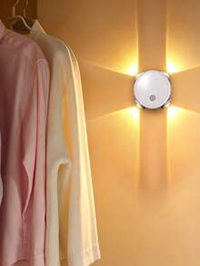 1pc Black/White 4-Head Cat Eye Motion Sensor Projector Wall Light, Human-Triggered Gradient Night Light, Minimalist Indoor Bedroom Staircase Atmosphere Decorative Spotlight, Suitable For Wardrobe, Bathroom, Cabinet Decoration - Multicolor - View 5