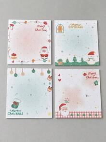 4 Styles Christmas Sticky Notes, 80 Sheets Per Pad, 320 Sheets Total, Santa Snowman Gingerbread & Holiday Pattern Memo Pads For Notes, Reminders, Journaling, Office, Desk & Christmas Stationery - one-size - View 9