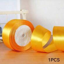 1/5PCS Colorful Gift Wrapping Ribbon, Satin Ribbon, Silk Ribbon, 4CM Wide, Used For Artificial Rose Making, Gift Wrapping - Gold - View 8