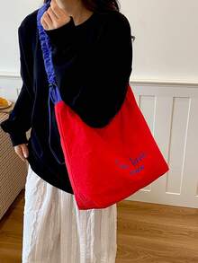 New Slouchy Large Capacity Fashion Casual Highly Attractive Personalized Commute Versatile Shoulder Crossbody Bag - Red - View 6
