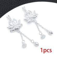 1pc 18K Golden Plated Bowknot Charms With Rhinestones Vintage Filigree Lotus Tassel Pendants Elegant DIY Jewelry Making Supplies For Handmade Craft - Multicolor - View 14