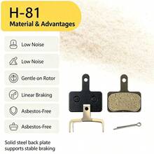 H-44 Resin Disc Brake Pads With Spring And Cotter Pin, Suitable For Hydraulic Disc Brake Bicycle Brake Pads For Road And Mountain Bikes - Black - View 9
