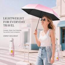 1pc Manual Folding Inverted Umbrella, Unisex, Rain Protection, Sun Shade, UV Protection - Gradient Umbrella - View 4