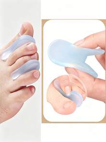 Gel Toe Separators - Soft & Comfortable I-Shaped Design, Suitable For Overlapping Toes, Minimalist Foot Accessory, Portable, Day & Night Use, Unisex, 3.99cm + 4.98cm, Transparent Blue - Multiple Styles - View 8