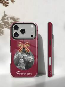 1pc DIY Burgundy Seven-Star Ladybug Fashion Pattern Design Phone Case, Cherry Red Ladybug Personalized Customized 2-In-1 Glossy Texture Protective Shell, Personalized Signature Phrase Customized Student Couple Best Friend Daily Commute Holiday Anniversary Exclusive Gift Phone Case Customized 2-In-1 Glossy Hard Shell Full Coverage Protective Cover Compatible With Iphone 11/12/13/14/15/16/17 Pro Max/18 Pro Max - Multicolor - View 6