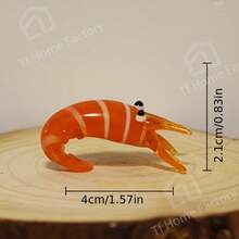 Handmade Colorful Glass Shrimp Statue - Perfect For Aquarium And Home Decor, Ideal Holiday Gift - A - View 2