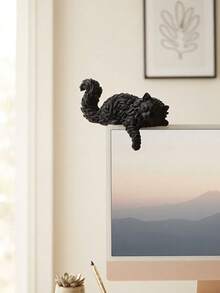 3D Printed Original Sleeping Cat Monitor Ornament, Original Cat Lying On Top Of Screen With Head And Front Paws Naturally Hanging Down, Realistic Fur Texture, Cozy And Healing Workspace Decor, Suitable For Most Monitor Tops - Sleeping Cat Monitor Ornament - View 11