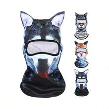 1pc Animal Shaped Windproof Warm UV Protection Decorative Animal Head Cover Outdoor Sun Protection Cycling Face Mask Sweat-Absorbing Motorcycle Helmet Inner Liner Cap Cute Pet Animal Head Cover - Animal Head Cover - View 10