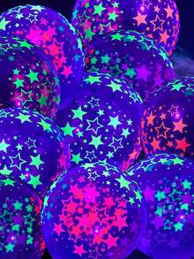 10/30/50/100pcs-12 Inch Star Fluorescent Balloon Decoration - Multicolor - View 6