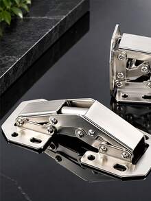 180 Degree Soft Close Frog Cabinet Hinges, Stainless Steel Surface Mount Concealed Hinges, 2pcs Furniture Hardware, Suitable For Kitchen Cabinets, Bathroom Vanity, Wardrobe And Closet Doors - Small - View 8