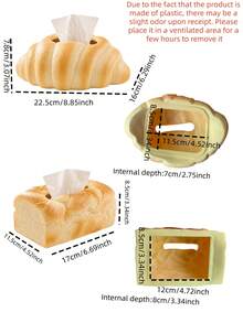 1pc Bread-Shaped Tissue Box Desktop Decor, Desktop Tissue Storage Box ...