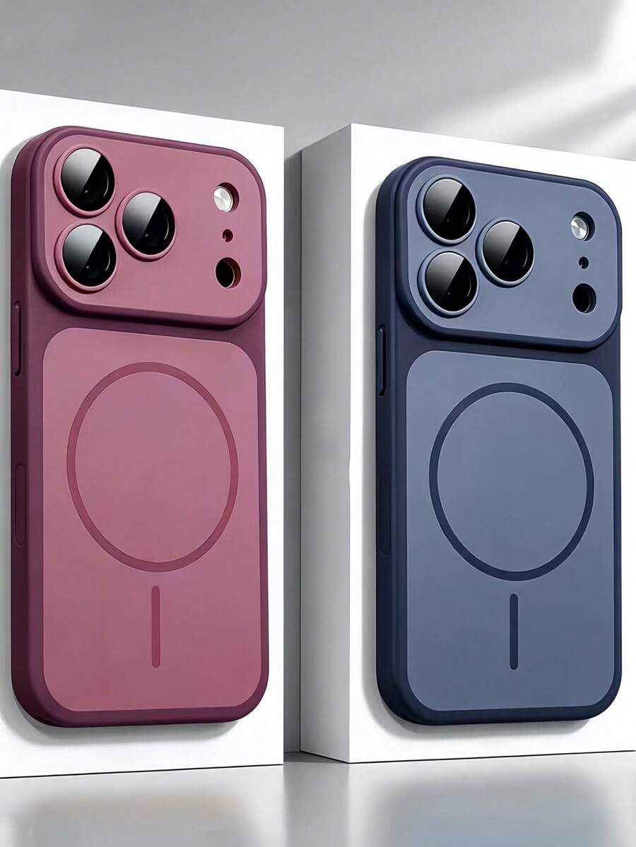 Neutral Minimalist Matte Magnetic Wireless Charging Phone Case, Compatible With IPhone 18 Pro Max 18 Pro 17 Pro Max 17 Pro 17 17Air 16 Pro Max 16 Pro 16 15 Pro Max 15 Pro 15 14 Pro Max 14 Pro 14 13 Pro Max 13 Pro 13 12 Pro Max 11, Premium Shockproof Back Cover - Cherry Red - View 1