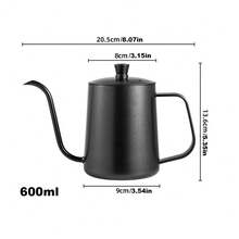 350ml/600ml Stainless Steel Coated Coffee Pour Over Kettle - Black - View 7