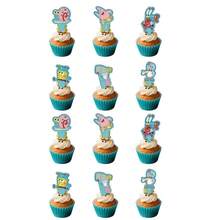 SpongeBob SquarePants Square Pants Birthday Cake Topper Set, Cartoon Cupcake Decor Toppers, Suitable For Carnival, Wedding, Birthday Decoration, Party And Christmas - View 12