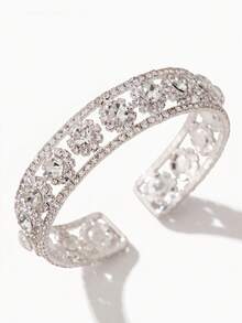 1 chiếc vòng tay cuff bản rộng rỗng hình thoi sang trọng thanh lịch cho nữ, tiệc tối, đám cưới, làm quà tặng - Nhiều màu - Xem 13