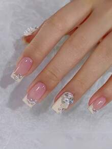1 Box Fall, Autumn, Fall Nails Gentle Style Autumn/Winter Nail Art Pearl & Rhinestone Set, Mixed Sizes Irregular Pearls & Clear Rhinestones DIY Luxury High-End Autumn/Winter Nail Design - Multicolor - View 2