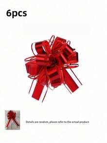 12/6/1pc Zipper Bow Gift Packaging Ribbon, Reusable, Suitable For Gift Boxes And Decoration, Gift Wrapping, Wedding Baskets, Birthday Party Gift Boxes, Floral Decoration, Christmas Gift Decoration, Party Supplies (Red) - Random - View 7