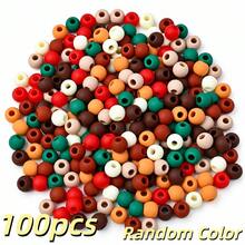 50/100pcs Manik-Manik Akrilik Matte Lubang Besar, Manik-Manik Spacer Bulat Buram Warna-warni 10mm, Untuk Pembuatan Perhiasan DIY, Makrame & Perlengkapan Kerajinan Tangan - Warna acak - View 8