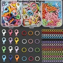 200pcs/Kotak Komponen Pembuatan Gantungan Kunci DIY, Warna Campuran Acak, Termasuk 50pcs Jepit Lobster Enamel Warna-warni + 50pcs Rantai Perpanjangan + 100pcs Cincin Penghubung, Cocok Untuk Gantungan Kunci DIY Kepang, Liontin Tas, Konektor Kalung Hewan Peliharaan, Cincin Konektor Terbuka, Jepitan Pegas, Bahan Pembuatan Aksesoris Gantungan Kunci, Pembuatan Aksesoris Gantungan Kunci DIY - Gesper lobster & rantai ekor & cincin loncat - View 12