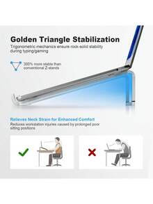 Foldable Laptop Stand For Desk, Universal Laptop Vertical Ventilation Stand, Silver - Multicolor - View 7