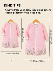 1PC Soft & Comfortable Exquisite Floral Embroidered Long Sleeve Baby Sleeping Bag, Delicate Gift For Newborn Baby, Suitable For Home And Travel Use - Pink - View 4