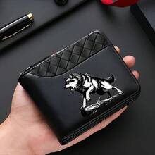 1 Men's Luxury PU Wallet | Black, Zipper Closure, Multiple Card Slots, Large Capacity, Stitching Design - Perfect Gift For Father, Husband, Brother - Multicolor - View 1