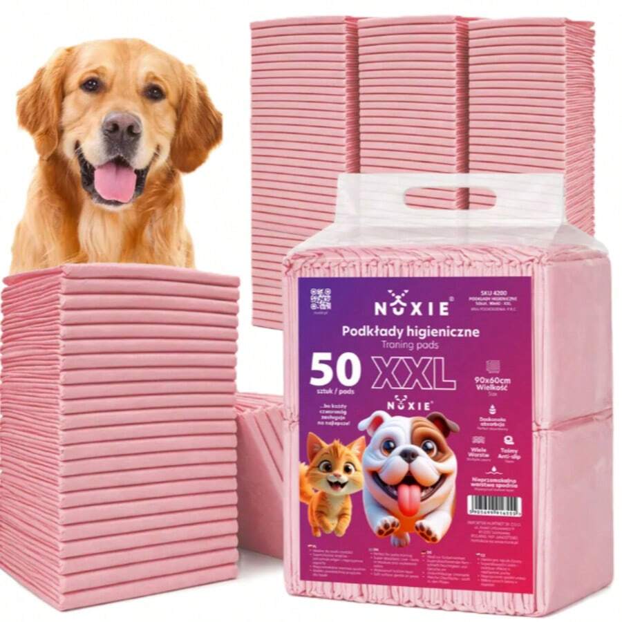 Pink XXL Dog Training Pads (60x90 Cm, 50 Pcs) - Pink - View 1