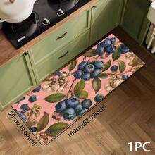 Pink Background Blueberry Print Long Runner Rug, Home Indoor Decor, Kitchen Runner, Entryway Mat, Hallway Entrance Decor, Bedroom Bedside Rug, Living Room Rug, Laundry Room Mat, Bathroom Mat, Suitable For Apartment, Dorm And Home Daily Decor - Multicolor - View 11