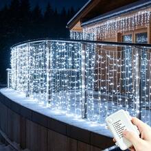 1pc 8-Function Battery Box Halloween Decoration Christmas Tree Decoration 45/80/96/150 Lights Icicle String Lights Birthday Wedding New Year Party Indoor String Lights Outdoor Eaves String Lights - Battery-powered Fairy Lights - View 15