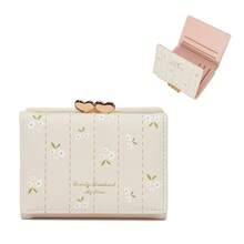 Women's Short PU Wallet, Fresh Floral Card Holder With Pearl Chain, Multi-Functional Coin Purse, Premium Cute Cartoon Card Holder - Multicolor - View 16
