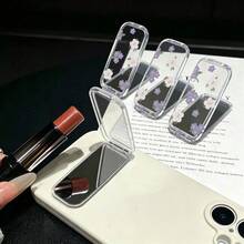 Foldable Makeup Mirror Phone Stand, Cute Flower Design, Lightweight And Portable, Suitable For Smartphone Back, Portable Phone Stand, Compatible With Various Phone Models - Multicolor - View 4