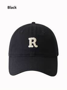 R Letter Embroidered Baseball Cap, All Season, Unisex, Soft Top Deep Crown Slimming Face Versatile Baseball Cap, Suitable For Daily Outings, Commuting, Running, Exercise, Couple Style - Multi-color a - View 12