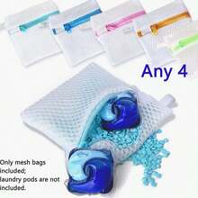 4pcs/1pc Zippered Laundry Bags, Reusable Mesh Laundry Bags Prevent Sticking And Stains, Can Hold Laundry Pods And Scent Beads, Washing Machine Accessory For Delicate Clothes - Multicolor - View 8