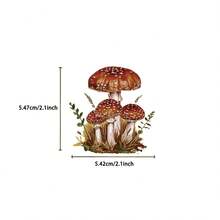50pcs Vintage Mushroom Creative PET Double Transparent Graffiti Sticker Decoration DIY Phone Case, Account, Computer, Guitar, Water Cup Festival Gift Stickers - 1 Set/50 PCS - View 6