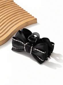 1pc Women's Solid Color Rhinestone Triple Layer Bow Large Hair Claw Clip, Triple Layer Bow Large Hair Claw Clip, Versatile Hair Accessory For Daily/Date/Commute - Multicolor - View 8