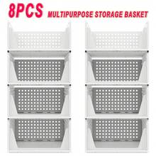 7Sevenjokers 4pcs Stackable Wardrobe Storage Boxes, White Clothing Organiser Bins, Modular Cabinet Drawer Dividers, Multifunctional Under Sink & Drying Rack Storage Solution For Home - View 12