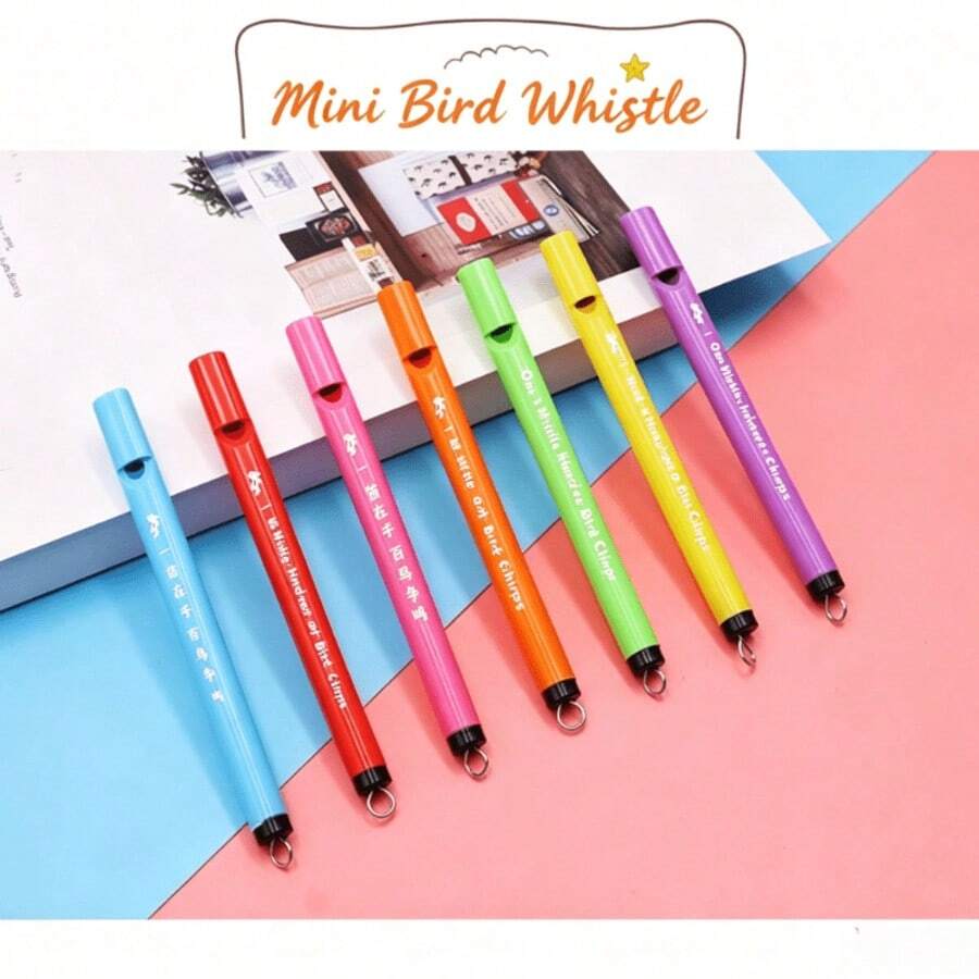 20/40pcs Random Color Portable Plastic Bird Whistles, Sparrow Sound Whistle, Cute Small Musical Instrument, Suitable For Adults Beginners Outdoor Camping And Travel - Multicolor - View 1