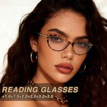 1pc Cat Eye Leopard Print Vintage Reading Glasses, Fashion Retro Design, Metal Spring Temple For Premium Quality, Pink Leopard Colorway, Stylish Daily Wear - Black - View 9