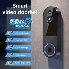 Kamera Bel Pintu Nirkabel 1080P, Bel Pintu Pintar, Penglihatan Malam, Sensor PIR, Deteksi Gerakan, Alarm Waktu Nyata, Audio Dua Arah, Pemasangan Mudah - View 2