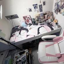 Alas Meja Besar Kulit PU Motif Gadis Anime Pink Lucu, Alas Mouse Panjang Motif Kelinci Kawaii dengan Pita, Pelindung Meja Halus Tahan Air, Dekorasi Meja Estetis untuk Belajar, Bermain Game, Kantor Rumah, dan Laptop - View 5