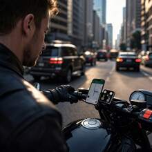 Motorcycle Magnetic Phone Holder, 6 Strong Magnets Anti-Shake Phone Mount, L-Shaped Metal Extension Base No-Drill Handlebar Phone Bracket, Suitable For Motorcycle Riding GPS Navigation (Random Pattern Shipped) - Multicolor - View 6