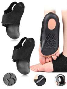 Breathable Heel Cushion Wrap 1‑Pair, Shock Absorption Foot Protector For Standing Walking Sports - Black - View 3