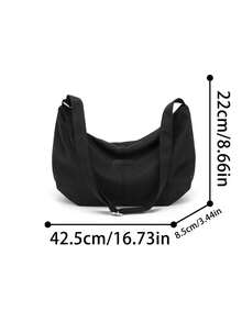Black Nylon Crossbody Tote Bag, Soft Large Capacity Hobo Shoulder Bag With Adjustable Strap For Women - Multicolor - View 3