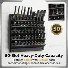 Wall-Mounted Drill Bit Storage Rack, Multi-Layer Wall-Mounted Hex Drill Bit Holder, Large Capacity Anti-Clogging Drill Bit Storage Organizer, Suitable For Screwdriver Bits And Drill Bits, Workshop Garage Tool Storage And Organization - Multicolor - View 6