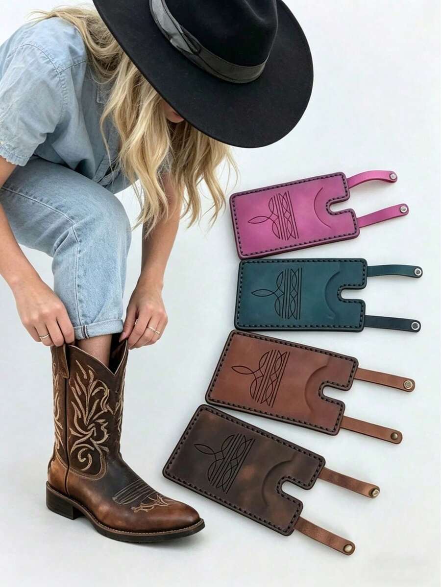 Novel Western Boot Style Wallet - Snap Closure, Compact Portable Small Wallet, Multi-Functional Women's Wallet, Unique Card Holder - Multicolor - View 1