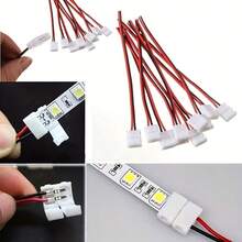 12pcs Solderless 2-Pin LED Strip Connectors, Compatible With 8mm Width 3528 And 2835 Solid Color Flexible LED Strips, Convenient And Fast - 12Pcs-lB-8-1 - View 3