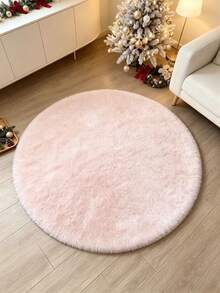 1 keping permaidani bulu arnab tiruan bulat merah jambu, bahan lembut selesa dan gebu, permaidani ruang tamu, permaidani bilik tidur, permaidani pintu masuk, permaidani dapur, permaidani bilik mandi, permaidani bilik permainan, permaidani bilik belajar, permaidani almari, permaidani tebal, permaidani musim luruh/sejuk, permaidani bulu, permaidani tebal - Hitam - Lihat 4