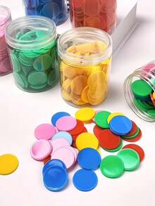 100pcs Multicolor Plastic Math Counting Chips | Educational Math Manipulatives, Suitable For Interactive Learning, Counting And Sorting, Back To School - Multicolor - View 8