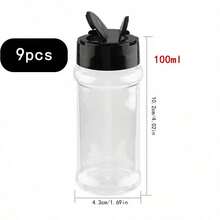 1-12pcs Storage Jars, 3.5oz Leak-Proof Spice Jars With Black Screw Lids, Portable Transparent Airtight Seasoning Containers For Spices, Powders, Chili And Salt, Kitchen Organization, Kitchen Accessories - Multicolor - View 17
