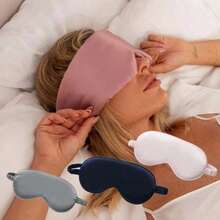 1pc Luxury Silk Neutral Sleep Mask, Comfortable & Breathable, Travel Essential, Solid Color, For Ultimate Sleep Experience - Multicolor - View 6